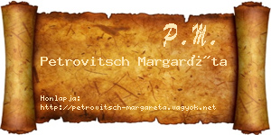 Petrovitsch Margaréta névjegykártya